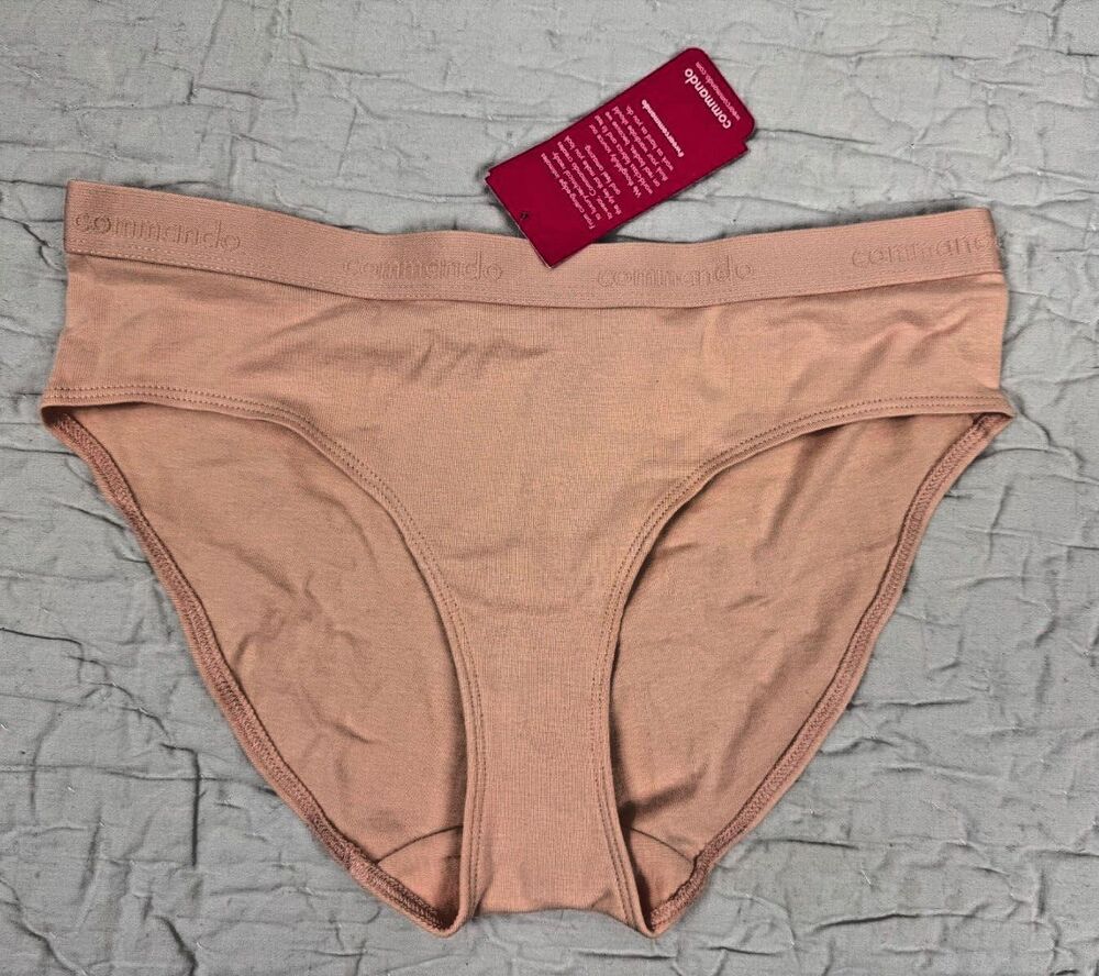 Commando Pima Cotton Micro Rib Bikini Underwear Panties, Small, Retail $36